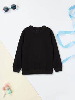 max - Black Cotton Blend Full Sleeves Sweatshirt