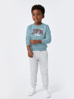 max - Blue Cotton Blend Full Sleeves Sweatshirt