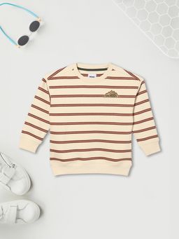 max - Beige Cotton Blend Full Sleeves Sweatshirt