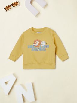 max - Yellow Cotton Full Sleeves Sweatshirt