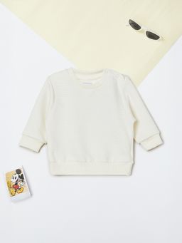 max - Off White Cotton Blend Full Sleeves Sweatshirt