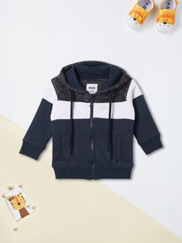 max - Navy Blue Polyester Blend Full Sleeves Hoodie