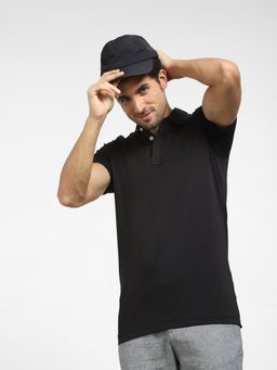 Selected - Black Polo Neck T-shirt