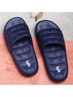 SOLETHREADS - Puffer Navy Solid Men Sliders