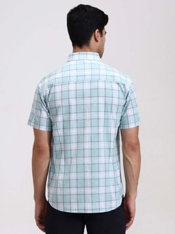 Greenfibre - White and Blue Printed Formal Trousers