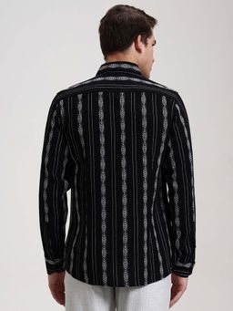 JadeBlue - Black Striped Formal Trousers