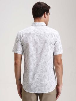 JadeBlue - White Checked Slim Fit Formal Trousers