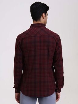Greenfibre - Dark Wine Checked Formal Trouser