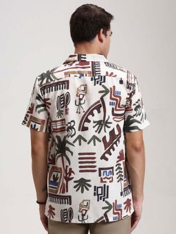 JadeBlue - Beige Checked Cotton Blend Formal Trousers