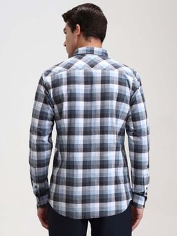 JadeBlue - Sky Blue Checked Formal Trouser