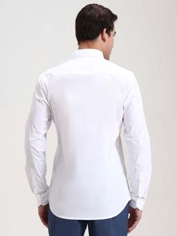 JadeBlue - Slim Fit White Cotton Stretch Formal Trousers