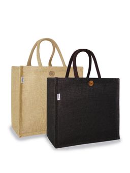 Earth Bags - BROWN & NATURAL COLOR BAGS WITH LOOP CLOSURE-PACK OF 2