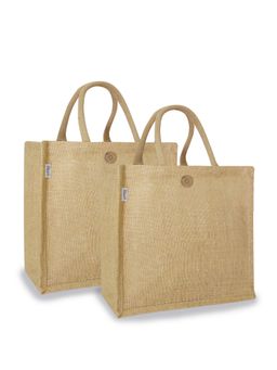 Earth Bags - SOLID NATURAL COLOR BAGS WITH LOOP CLOSURE-PACK OF 2
