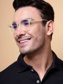 Voyage - Yellow Square Eyeglasses for Men & Women (52)