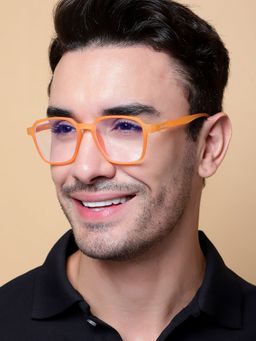 Voyage - Orange Square Eyeglasses for Men & Women (52)