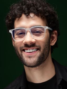 Voyage - Light Blue Square Eyeglasses for Men & Women (52)