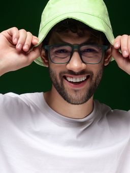 Voyage - Green Square Eyeglasses for Men & Women (53)