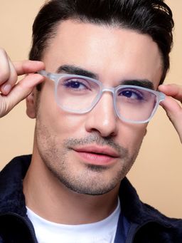 Voyage - Light Blue Square Eyeglasses for Men & Women (53)