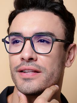 Voyage - Black Square Eyeglasses for Men & Women (53)