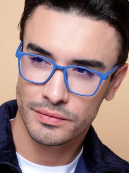 Voyage - Royal Blue Square Eyeglasses for Men & Women (52)