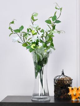 At Home by Nilkamal - Floral Creeper Artificial Stick|Height - 54 cm|White