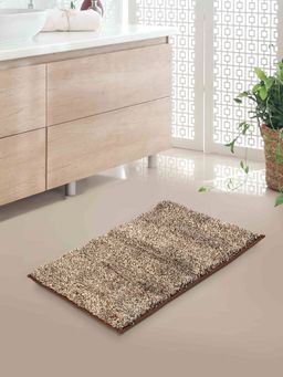 At Home by Nilkamal - Yarn Dyed Melange Anti-Slip Bath Mat (Brown)