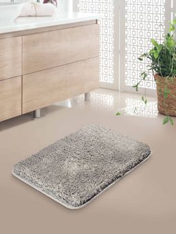 At Home by Nilkamal - Lurex 16 x 24 in Anti-Slip Bath Mat (Grey)