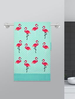 At Home by Nilkamal - Printed Bath Towel 70 x 150 cm (Blue & Pink)