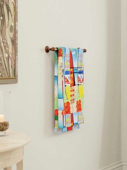 At Home by Nilkamal - Surfing Board Printed 70 x 150 cm Bath Towel (Multi-Color)