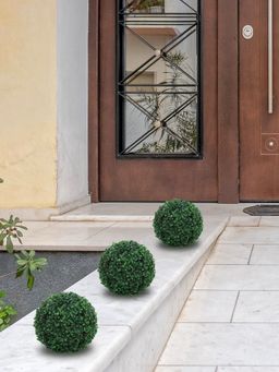 At Home by Nilkamal - Boxwood Small Ball Planter|18 x 18 cm|Green