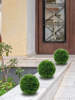 At Home by Nilkamal - Moss Light Medium Grass Ball Planter (Green)