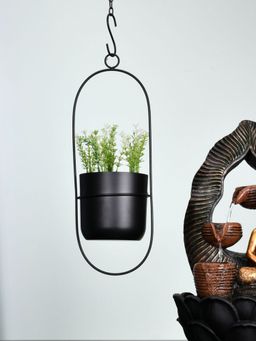 At Home by Nilkamal - Hanging Grass Potted Plant (Green)