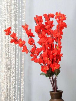 At Home by Nilkamal - Floral Bloom Artificial Flower Bunch|Height - 53 cm|Red