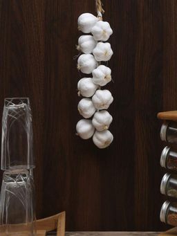 At Home by Nilkamal - Artificial Garlic Bunch|Height - 54 cm|White