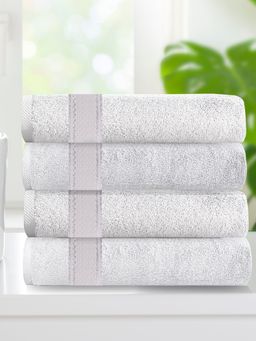 At Home by Nilkamal - Aquacado 38 x 58 cm Hand Towel Pack of 4 (White)