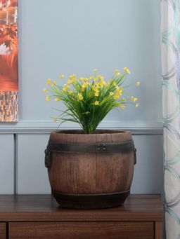 At Home by Nilkamal - Barrel Shaped Planter (Brown)