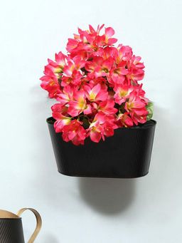 At Home by Nilkamal - Railing Planter (Black & Gold)