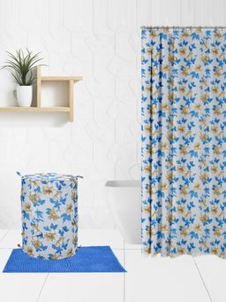 At Home by Nilkamal - Floral 15 Peice Bath Uitility Hamper (Blue)