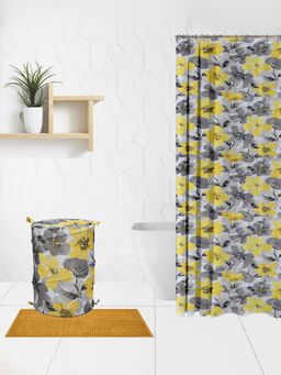 At Home by Nilkamal - Floral 15 Peice Bath Uitility Hamper (Mustard)