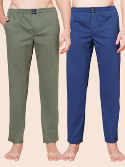 Urban Scottish - Multi-Color Solid Cotton Regular Pyjama (Pack of 2)