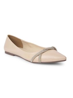 Bata - Beige Women Casual Ballerina Soft Inner Cushion Comfort