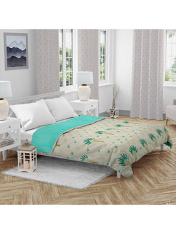 HomeTown - Emilia 100% Cotton Queen Double Comforter in Aqua Colour