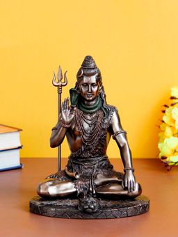 eCraftIndia - Blessing Lord Shiva Cold Cast Bronze Resin Decorative Figurine