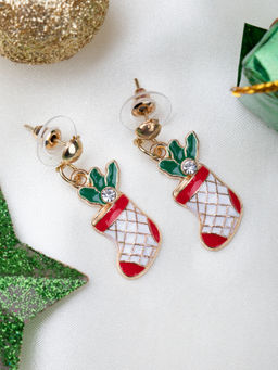 Arendelle - Christmas Red and Green Stocking Drop Earrings