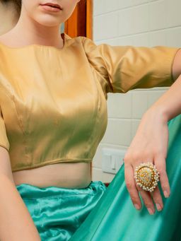 Odette - White Mixed Metal Floral Ring