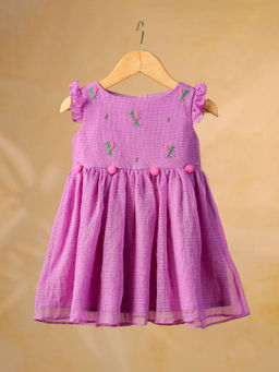 CASA NINOS - Purple Embroidered Dress