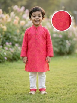 Desi Soota - Pink Floral Kurta and Pyjama