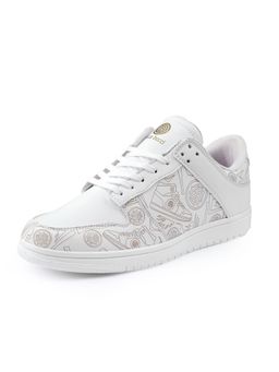 Bacca Bucci - Mens Nirvana Flat Sole Printed White Sneakers For Men
