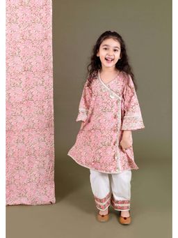 Chotibuti - Pink Block Printed Kurta with Pants