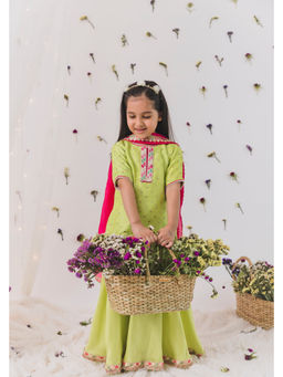 Chotibuti - Green Silk Thread Work Sharara Set